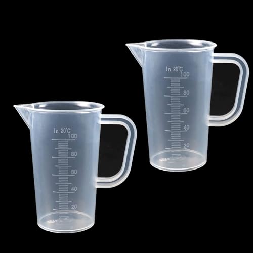 Messbecher 100Ml,2 Stück Mini Messbecher Messbecher Klein Messbecher Messbecher aus Präzisions Messbecher Mit Hitzebeständige Präzisions Messbecher Litermaß,für Labor Küche Öl Messbecher Küche