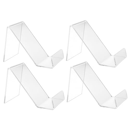 UTHCLO 4Stücke Transparente Acryl Handyunterstützung Büro Desktop Telefonhalter Für Mobilfunkanbieter Stabiler Display Stand Für Smartphone Präsentation