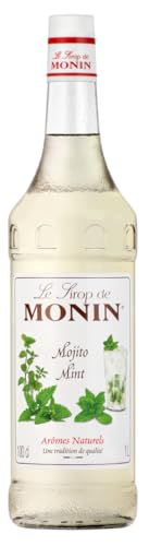 Monin Sirup Mojito Mint (1 x 1,0l) - für erfrischende Cocktails und Getränke mixen - authentischer Minzgeschmack - natürliche Aromen - für Profis und Hobby - Barkeeper