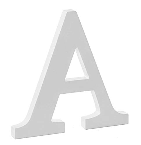 Libetui 20cm große Buchstabe A Dekobuchstabe A Haus Dekoration Wohnzimmer Kinderzimmer Deko Geburtstag Party Hochzeit Café Holzbuchstabe Weiß bemalbar ABC Art Xmas