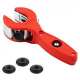 Ratschen Rohrschneider mit 3 Stück Ersatz Schneidrad,Rohrschneider Kupferrohr,Präzisions Rohrabschneider für Edelstahl & Kupferrohre 8-29mm, ideal für Handwerker (Rot)