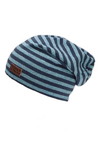 Sterntaler Unisex Slouch Streifle Beanie-Mütze, hellblau, 51