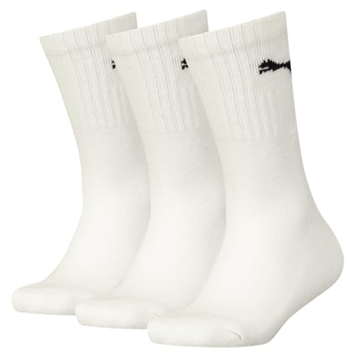 PUMA Unisex Kinder Puma Junior Sport (3er Pack) Socks, White, Gr. 31/34