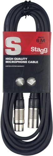 Stagg SMC6 Kabel, XLR (m) -XLR (f), Mikrofon-zu-Mischpult, 6 Meter lang, Schwarz