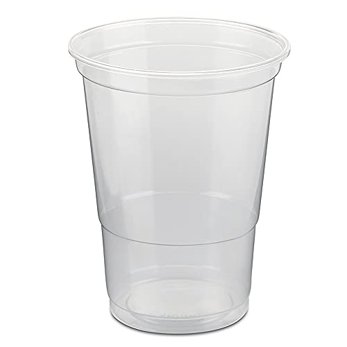 Bemkuufgli Trinkbecher | Eichstrich 0,4l | Bierbecher Plastikbecher Einwegbecher aus Kunststoff PP (Polypropylen), Transparent klar | Ausschankbecher (100)