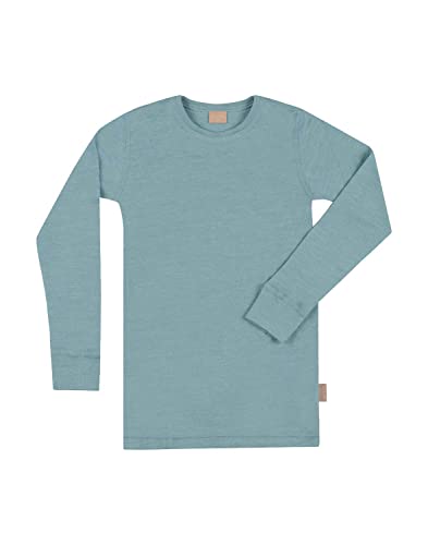 Dilling Kinder Langarmshirt aus Merinowolle/Seide Arktik Blau 110-116