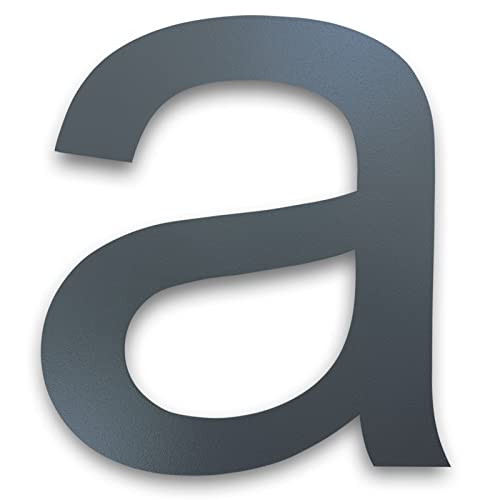 MOLVCE Hausnummer Anthrazit aus Edelstahl Höhe 15 cm, RAL 7016 Anthrazit Hausnummer Massivem Edelstahl Feinstruktur Pulverbeschichtet, Schrift Arial - Buchstabe a