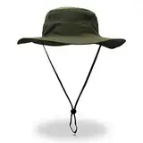 Saoirse.Hats Hut Herren Sommer Outdoor, Sonnenhut Männer UV Schutz, Fischerhut Unisex Faltbar Atmungsaktiv, Wanderhut Erwachsene Größe 60, Army