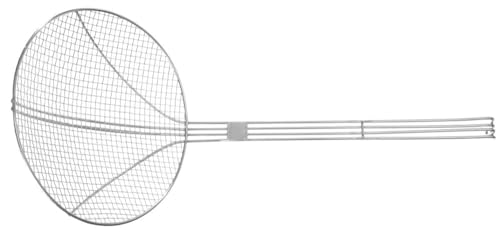HENDI Frittierschaufel, mit verstärktem Drahtgriff, Küchensieb, ø240x550mm, Edelstahl