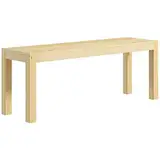 HOMCOM Sitzbank 2-Sitzer Holzbank Küchenbank im Landhaus-Stil, Essbank für Wohnzimmer, Küche, Eingang, Kiefernholz, bis 240 kg belastbar, 120 x 33 x 45 cm, Natur