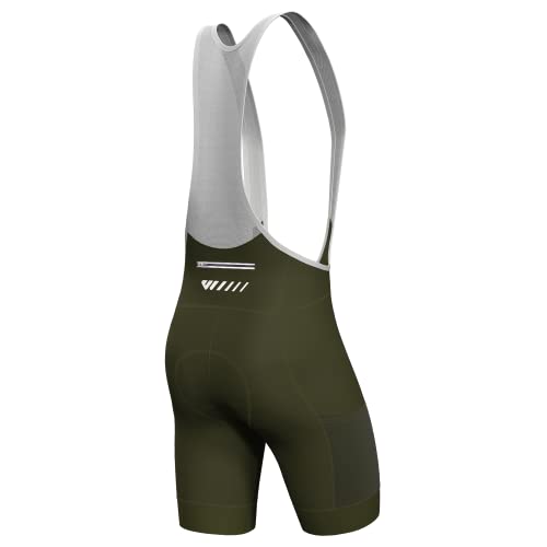 Lo.gas Herren Radfahren Bib Shorts, Radfahren Shorts für Männer Gel gepolstert mit Taschen, Road Shorts atmungsaktiv Quick-Dry,Grün,L