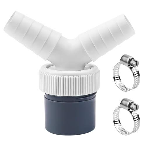 Waschmaschine Abfluss Adapter,Abfluss Waschmaschine Doppelanschluss, Waschmaschine Abfluss Adapter Y-Adapter den Geschirrspüler, für Schlauch mit Eingangsstutzen von 19-24 mm und Abgang 40mm
