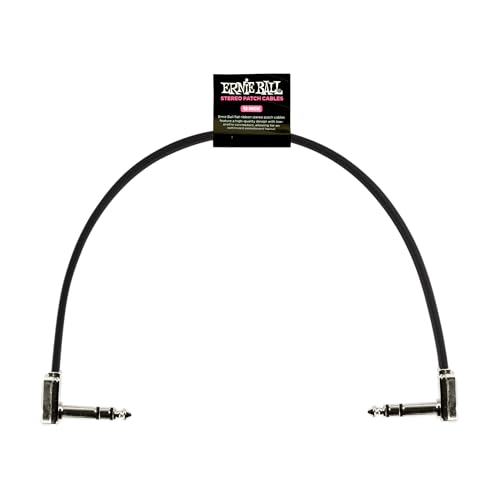 Ernie Ball Flaches Stereo-Patchkabel 30,48 cm - Schwarz