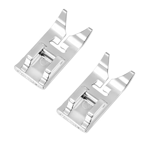 2 Stück Nähfüße,Nähmaschine Nähfuß Metall,Multifunktions Nähmaschine Fuß,Stichfuß Haushalt Nähfuß Geradem Stich,Schnappnähfuss Geradstichnähfuss für Meisten Nähmaschinen Inländische