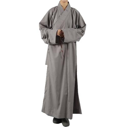 Enigmaire Meditationskleidung,Buddhist Shaolin Monk Robe,Unisex MöNch Kung Fu Robe,Buddhistische Kleidung,Bequem und atmungsaktiv,für Sitting,Sutra,Meditation,Practice etc