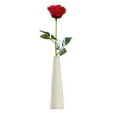 Weiße Keramik-Vase mit kleinen Knospen, dekorative Blumenvase, Heimdekoration, florale Tafelaufsätze, moderne minimalistische Vase für Schlafzimmer, Wohnzimmer, Büro, Schreibtischdekoration