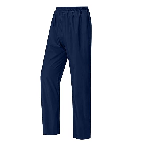 Generisch 2025 - Wasser-, Geteilte, doppellagige, Dicke, verschleißfeste Regenhose für Erwachsene zum Wandern Radfahren Mountainbike Hose Damen Gepolstert (Navy, XL)