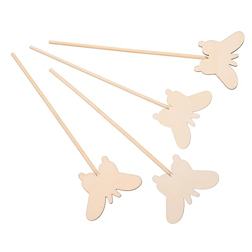 Veemoon 10 Stück Holz Zauberstab Set Mit Schmetterlingen Und Blumensteckern Zum Bemalen – Perfekt Für DIY Bastelprojekte - Feenpartys Und Kreative Kinderaktivitäten