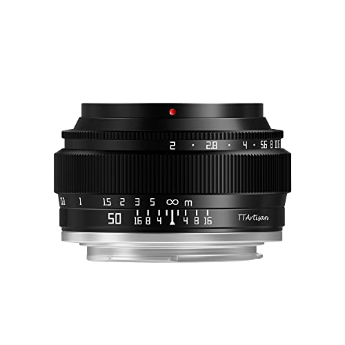 TTArtisan 50mm F2 Full Frame Manual Camera Lens Compact Design Light Weight Standard Focal Length Camera Lens for Sony E Mount