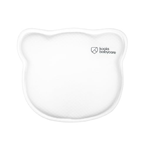KOALA BABYCARE Babykissen Plagiozephalie, abnehmbar (mit zwei Kissenbezügen), hilft ein Plattkopfsyndrom vorzubeugen und zu behandeln. Aus Memory Foam - Weiß - Registriertes Design KBC®