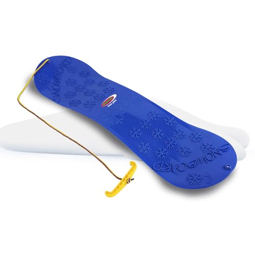 Snow Play Snowboard 72cm - aerodynamische Bauweise, Ziehschnur mit Griff, extra glatte Rutschfläche auf der Unterseite mit Gleitkufen, Anti Rutsch Oberfläche auf der Oberseite
