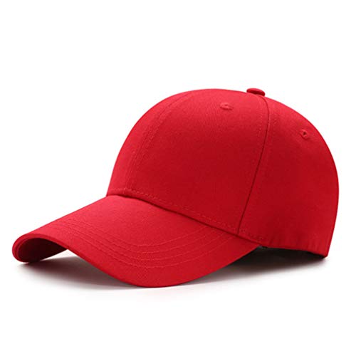 Bakicey Sports Baseball-Kappe für Herren und Damen, atmungsaktiv, leicht, verstellbar, Anti-Sonnenblende, Baseball-Kappe, Unisex, Golf, Camping, Badminton, Tennis, Sonnenkappe Gr. Einheitsgröße, rot