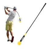 POWRX Golf Schlagtrainer aus robustem Material - Langanhaltende Qualität | Golf-Schwungtrainer, Golfschläger und Übungsgerät für den perfekten Schlag - Gelb/Schwarz - 120x7 cm