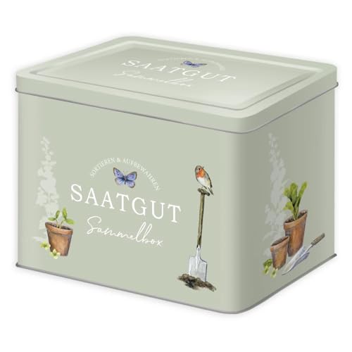 Grätz Verlag GmbH Samendose, Aufbewahrungsbox Garten, Sammelbox, Geschenkidee, Garten Accessoire, Gartendekoration, Saatgut Box