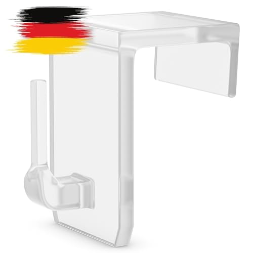 Raumhero® Fensterhaken zum Einhängen (26 Stk.) Haken für Fenster Deko (100% Made in Germany) Aufhänger Fensterdeko, Lichterkette, Weihnachtsstern - Haken transparent (Klemmbereich: 15-20 mm)