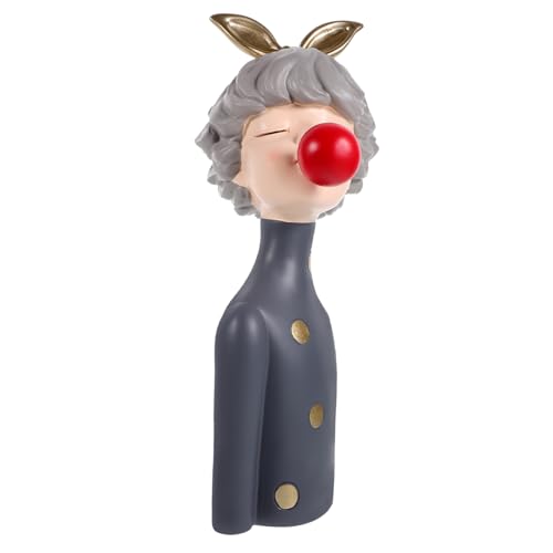Mobestech 1 Stück Mädchen Harz Ornamente Figuren Haushaltswarenladen Menschen Ungewöhnliche Schlafzimmerdekoration Für Frauen Coole Spielzeuge Hasenfigur Hahn Kaninchenfigur