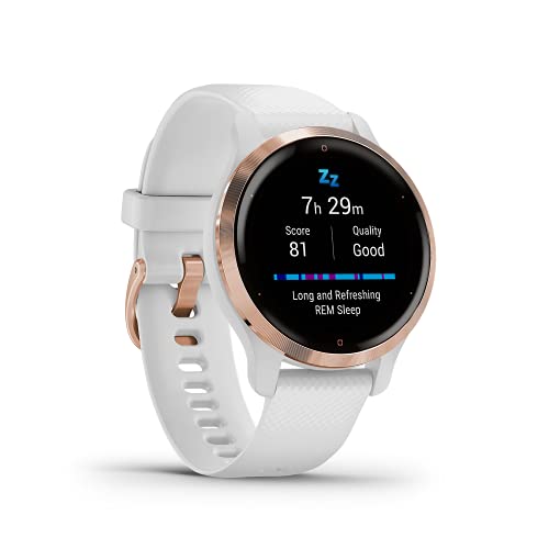 Garmin Venu 2S – schlanke GPS-Fitness-Smartwatch mit ultrascharfem 1,1“ AMOLED-Touchdisplay, Gesundheitsfunktionen, über 25 vorinstallierten Sport-Apps, Garmin Music & Garmin Pay