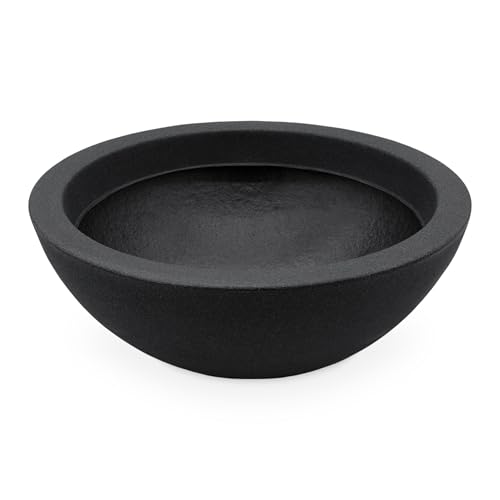 Spetebo Kunststoff Pflanzschale anthrazit - 52x20 cm - Pflanzkübel Blumenkübel Pflanztopf Blumentopf