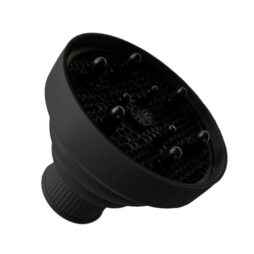 Diffusoraufsatz für Haartrockner, Universaldiffusor für Haartrockner, Haartrocknerdiffusor, universelle Passform für 4-5 cm Düse, passend für die meisten Haartrockner (schwarz)