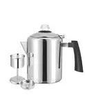 KFO Edelstahl Kaffeepresse für Herdplatte,Camping Kaffeekanne - 5-8 Tassen, Induktionsgeeignet mit Hitzeschutzgriff für Gas, Keramik, Lagerfeuer & Outdoor