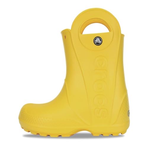 Crocs unisex-child Handle It Rain Boot Rain Boot, Yellow, 23/24 EU