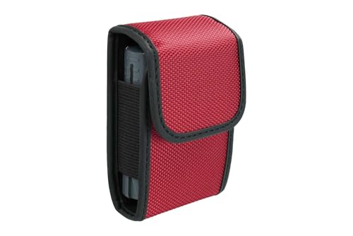 caseroxx Funkmeldertasche – passend für EuroBos, Swissphone, TPL, Polarion, Oelmann, Motorola, u.v.m. - Tasche mit Gürtelclip & Klettverschluss, rot