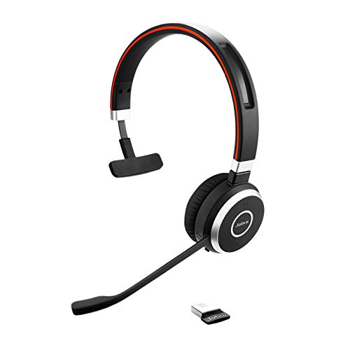 Jabra Evolve 65 SE Schnurloses Mono-Headset - Bluetooth-Headset mit Mikrofon mit Geräuschunterdrückung, langlebigem Akku und dualer Konnektivität - Für MS Teams Zertifiziert - Schwarz, 6593-833-309