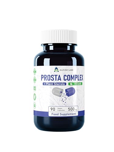 Alzuro Labs Prosta Complex | (Pygeum Africanum, Beta-Sitosterol, Kürbiskernextrakt) | 90 Vegane Kapseln | Hochdosierte Prostata- Unterstützung | 3-Monatsvorrat | Laborgeprüft | GMP-zertifiziert