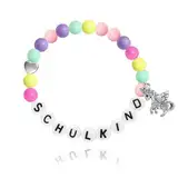 Schulkind Einschulung Jungen und Mädchen- Schulkind Geschenk - Geschenk Einschulung Mädchen Armband Schulkind(Farbe)