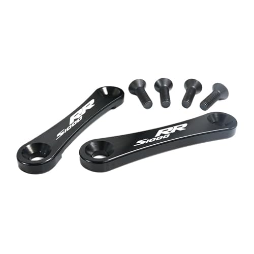 MEUIXT Kompatibel mit S1000RR 2009–2018, S1000R 2014–2020, CNC-Billet-Aluminium, Abdeckung der hinteren Beifahrer-Fußrastenlöcher, Fußrasten-Blockierplatten(Black S1000RR Logo)
