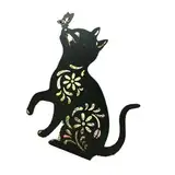 ROYALEAD Katzen-Gartendekoration aus Metall, schwarze Katze, Silhouetten, Outdoor-Katzenstecker für den Außenbereich, Tierskulpturen, Dekorationen, 1/2 Stück