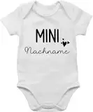 Body Junge Mädchen - Zur - Mini Nachname | Schwangerschaft verkünden Geschenk Geburt Baby - 1/3 Monate - Weiß - neugeborene geschenke babysachen geschenkideen babyparty strampler selbst gestalten