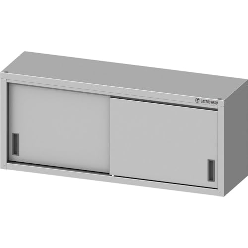 GastroHero Edelstahl Wandschrank Basic mit Schiebetüren 1800x400x600mm Gastronomiebedarf