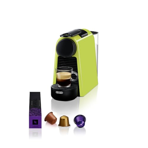 Nespresso De'Longhi Essenza Mini, EN 85.L Kaffeekapselmaschine, Gratis Welcome Set mit 16 Nespresso Kapseln, 19 bar Pumpendruck, Kleine Stellfläche, Grün