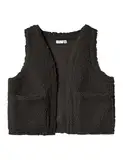 NAME IT Mädchen Nkfriteddy Waistcoat Teddyweste, Black, 122/128