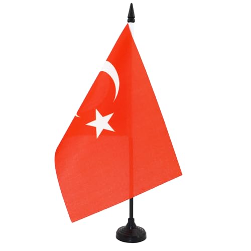 AZ FLAG - Tischflagge Türkei - 21x14 cm - Türkische Tischfahne 14 x 21 Cm - Flaggen