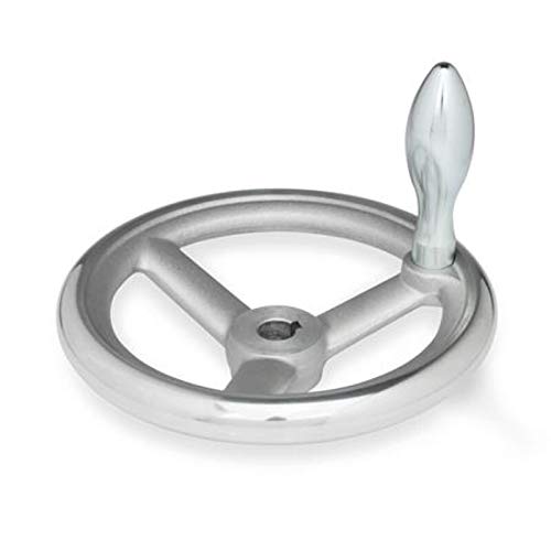 DIN Aluminium-Handrad, 80mm Ø, 10mm Bohrung mit Nut, mit festem Griff