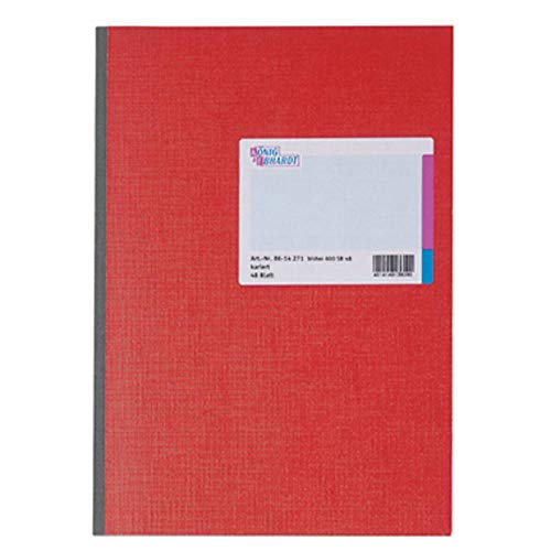 König und Ebhardt König & Ebhardt 8614271 Geschäftsbuch (glanzlackierter Karton, kariert, A4, 210 x 297 mm, 48 Blatt) rot
