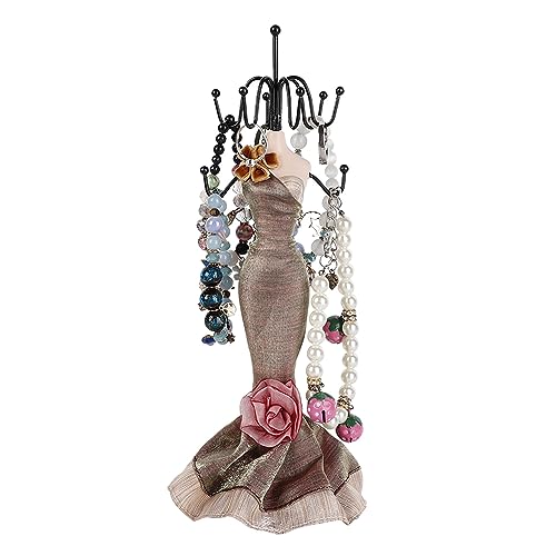 Cocoarm Halskettenhalter-Ständer, Puppen-Schmuckständer, Halsketten-Ring-Schmuckhalter-Design, Kunstatmosphäre für Zuhause, Juweliergeschäft, Dekorative Ornamente (kleines Modell)