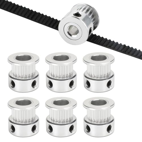 GT2 Riemenscheibe,6 Stück GT2 Zahnriemenscheibe,GT2 Pulley 20 Zähne 5mm Bohrung,Timing Riemenscheibe,Aluminium Synchronrad,Zahnriemenscheibe 20 Teeth 5mm bore,für 3D Drucker Zahnriemenscheibe